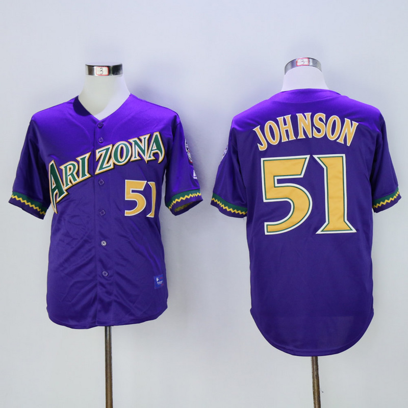 Men Arizona Diamondback #51 Johnson Purple MLB Jerseys->arizona diamondback->MLB Jersey
